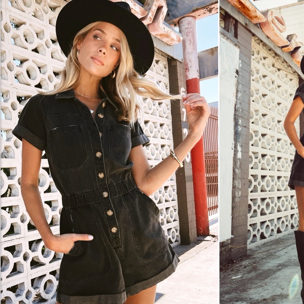 *NWT* Show Me Your MuMu Cannon Romper in Washed Black